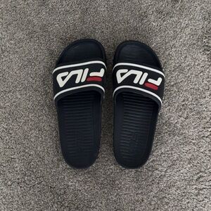 Fila Men's Blue and Red Slide Sandals